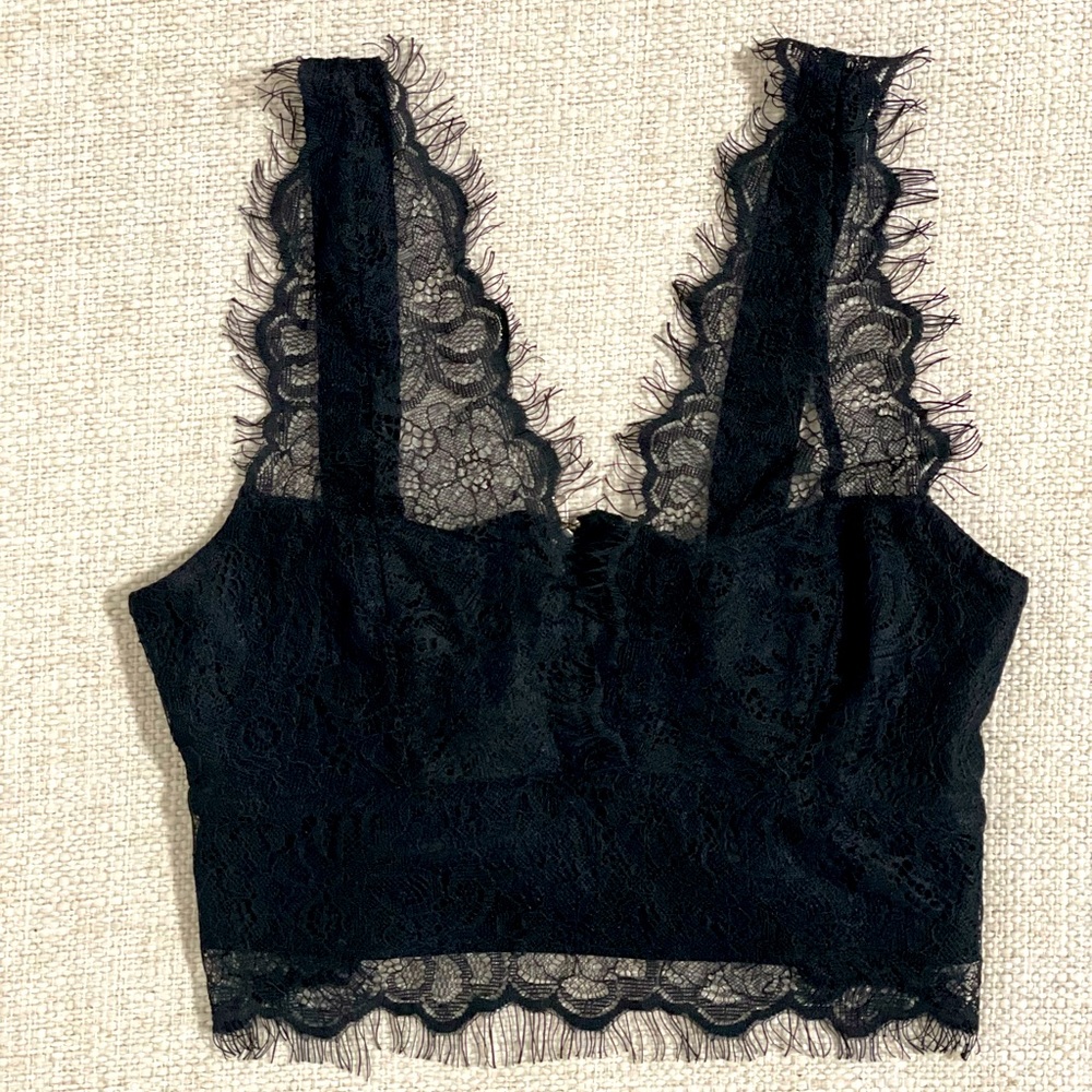 TOPSHOP black lace bralette style top